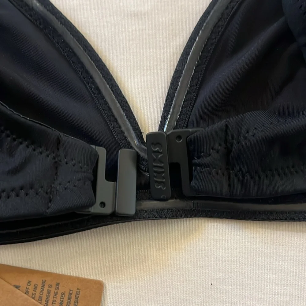 SKIMS Black V-Neck Bikini Top